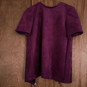 Zara collection woman faux suede gorgeous tops - fuschia and tan.